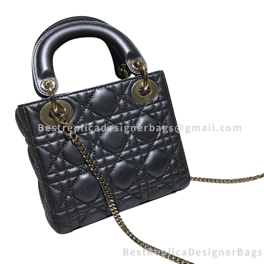 Dior Mini Lady Dior Lambskin Bag Darkgrey GHW